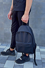 Czarny duży plecak z zewnętrzną kieszenią i przegrodą na laptopa HOT 8035100 zdjęcie №4
