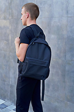 Schwarzer großer Rucksack mit Außentasche und Laptopfach HOT 8035100 Foto №5