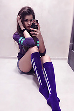Violiti purple cotton knee highs M-SOCKS 2040101 photo №5