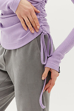 Bodycon-Pullover aus SAKEE-Rippstrick mit seitlichen Zugbändern Garne 3040101 Foto №6