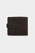 Small brown leather wallet with button Garne 3300101 photo №2
