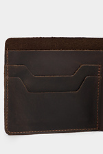 Маленький шкіряний гаманець коричневого кольору на кнопці Garne 3300101 фото №3