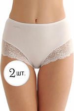 Two-pack of high waist panties with lace trim Key 4028101 photo №1