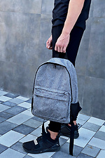 Gray large backpack with external pocket and laptop compartment HOT 8035101 photo №4