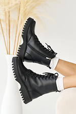 Women's winter leather boots in black  2505102 photo №3