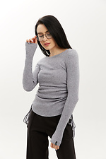 Bodycon-Pullover aus SAKEE-Rippstrick mit seitlichen Zugbändern Garne 3040102 Foto №1