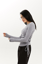 Bodycon-Pullover aus SAKEE-Rippstrick mit seitlichen Zugbändern Garne 3040102 Foto №5