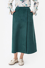Suede wrap skirt in emerald color Garne 3042102 photo №1