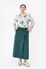 Suede wrap skirt in emerald color Garne 3042102 photo №2