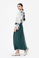 Suede wrap skirt in emerald color Garne 3042102 photo №4