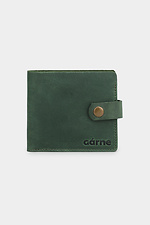 Маленький кожаный кошелек зеленого цвета на кнопке Garne 3300102 фото №1