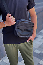 Rectangular zip messenger shoulder bag with external pocket HOT 8035102 photo №3