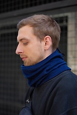 Warm fleece buf with blue drawstring Without 8048102 photo №2