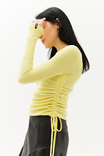 Bodycon-Pullover aus SAKEE-Rippstrick mit seitlichen Zugbändern Garne 3040103 Foto №4