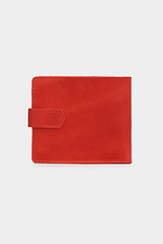 Mały czerwony skórzany portfel z guzikiem Garne 3300103 zdjęcie №2