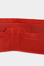 Kleine Geldbörse aus rotem Leder mit Knopf Garne 3300103 Foto №3