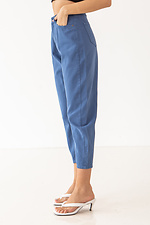 Blaue Bananen-Jeans mit weitem Bein und hoher Taille  4009103 Foto №3
