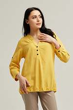 Жовта бавовняна блуза YELLOW з планкою на гудзиках Garne 3040104 фото №1