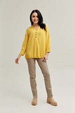 YELLOW yellow cotton blouse with button placket Garne 3040104 photo №2