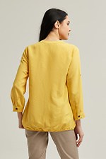 YELLOW yellow cotton blouse with button placket Garne 3040104 photo №4