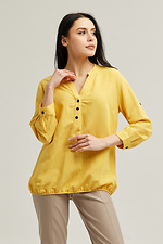 YELLOW yellow cotton blouse with button placket Garne 3040104 photo №5