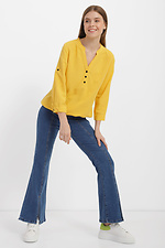 Желтая хлопковая блуза YELLOW с планкой на пуговицах Garne 3040104 фото №7