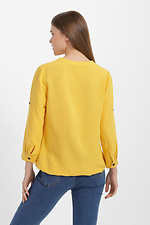 YELLOW yellow cotton blouse with button placket Garne 3040104 photo №8