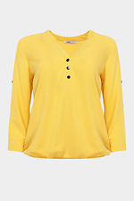 YELLOW yellow cotton blouse with button placket Garne 3040104 photo №10