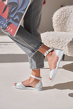 Białe skórzane sandały damskie  4206104 zdjęcie №6