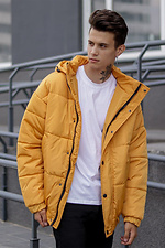 Зимняя дутая куртка пуховик оверсайз оранжевого цвета VDLK 8031104 фото №1