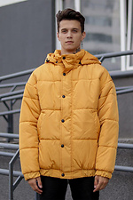 Зимняя дутая куртка пуховик оверсайз оранжевого цвета VDLK 8031104 фото №2