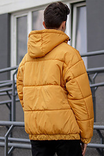 Зимняя дутая куртка пуховик оверсайз оранжевого цвета VDLK 8031104 фото №4
