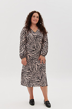 Шелковое платье SELESTA пудрового цвета с полосатым принтом Garne 3041105 фото №5