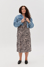 SELESTA silk dress in powder color with striped print Garne 3041105 photo №6