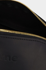 Triangular unisex volume cosmetic bag made of black genuine leather Garne 3300105 photo №5