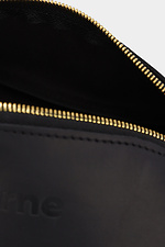 Dreieckige Unisex-Kosmetiktasche aus schwarzem Echtleder Garne 3300105 Foto №5
