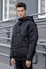 Короткая дутая куртка оверсайз на зиму с капюшоном VDLK 8031105 фото №2