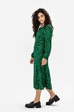 Jedwabna sukienka SELESTA w kolorze zielonym z nadrukiem w paski Garne 3041106 zdjęcie №3