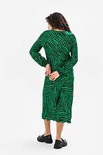 Шелковое платье SELESTA зеленого цвета с полосатым принтом Garne 3041106 фото №6