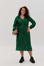 Шелковое платье SELESTA зеленого цвета с полосатым принтом Garne 3041106 фото №7