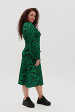 Шелковое платье SELESTA зеленого цвета с полосатым принтом Garne 3041106 фото №8