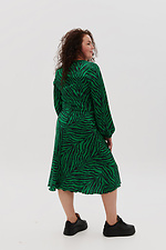 Шелковое платье SELESTA зеленого цвета с полосатым принтом Garne 3041106 фото №9