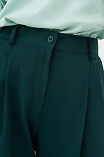 Classic SARAH trousers in dark green with pleats. Garne 3042106 photo №8