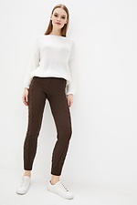 Wool-blend high-rise warm knitted leggings with braids  4038106 photo №2