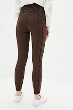 Wool-blend high-rise warm knitted leggings with braids  4038106 photo №3