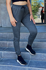 Knitted sweatpants with a high rise and drawstring HOT 8035106 photo №1