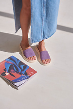 Lila Wildleder-Flip-Flops für Damen 4206107 Foto №3
