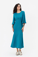 AMBERLY Godet silhouette turquoise dress with puff sleeves Garne 3042109 photo №2