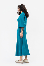 Сукня AMBERLY силуету Годе бірюзового кольору з пишними рукавами Garne 3042109 фото №4