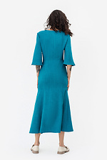 AMBERLY Godet silhouette turquoise dress with puff sleeves Garne 3042109 photo №5